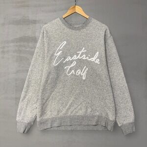 Easteside Golf Heather Grey Script Crewneck Preppy Sweatshirt Men's Large